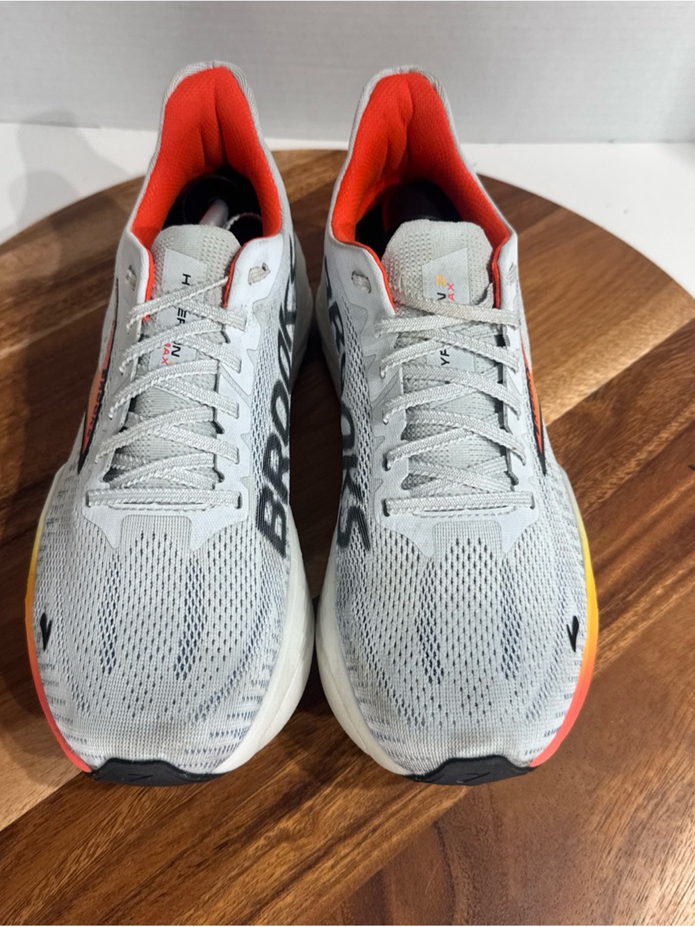 Brooks Hyperion Max Women's Running Shoes - White with Orange and Yellow Accent - Picture 4 of 16